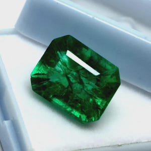 Collar de esmeralda verde colombiana Muzo de 8 quilates con certificación AAA+, forma de esmeralda suelta, piedra preciosa esmeralda suelta, el mejor regalo de joyería para ella