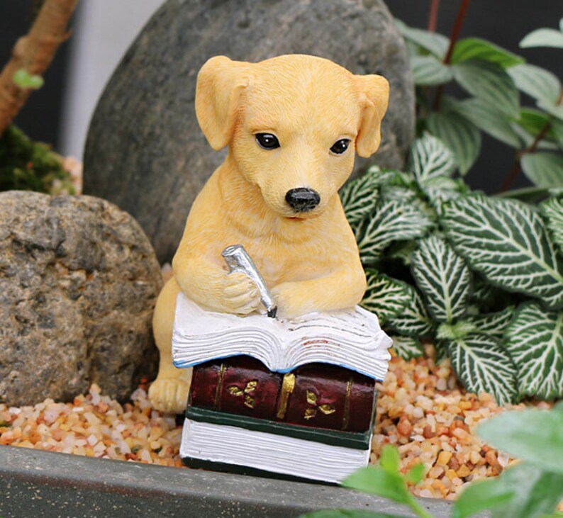 Resin Cute Simulation Puppy Garden Dog Ornaments Labrador Garden
