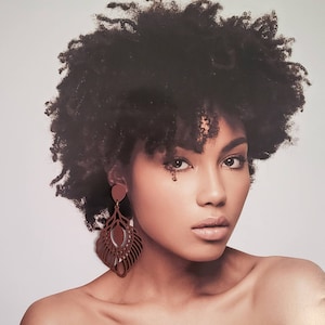 Boho Brown Laser Wooden Dangle Earrings