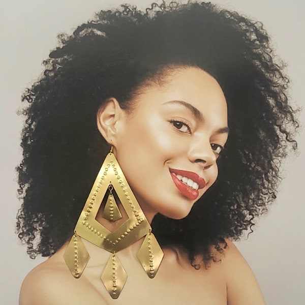 Gold Large Chandelier Earrings