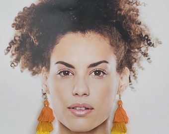 Yellow Bohemian Tassel Earrings