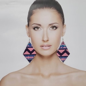 Abstract Laser Triangle Wooden Dangle Earrings