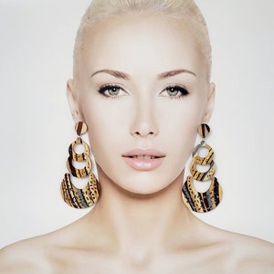 Natural Abstact Wooden Dangle Earrings