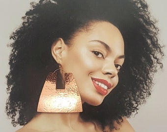 Boucles d'oreilles pendantes afrocentriques en or rose