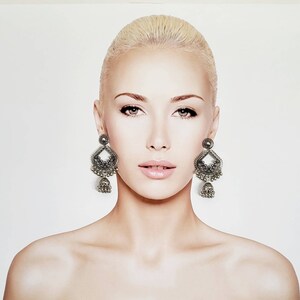 Ethnic Filigree Silver Dangle Earrings