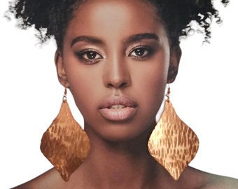 Rose Gold Wave Drop Earrings