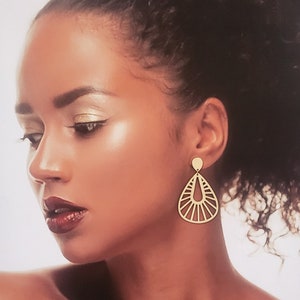 Natural Cutout  Wooden Dangle Earrings