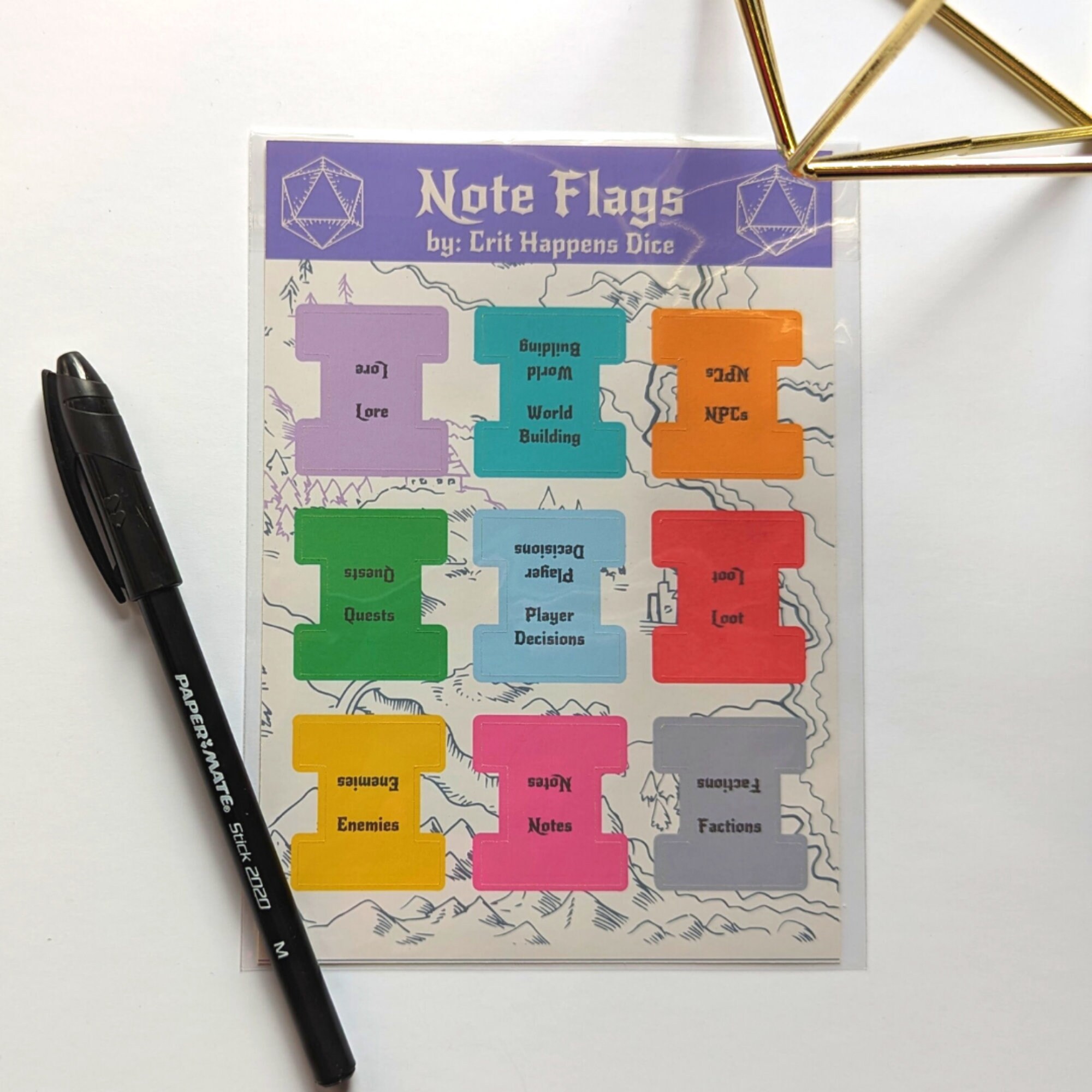 Flag Notes Examples Note Flags Sticker Sheet: Dnd Campaign Journal Stickers - Etsy