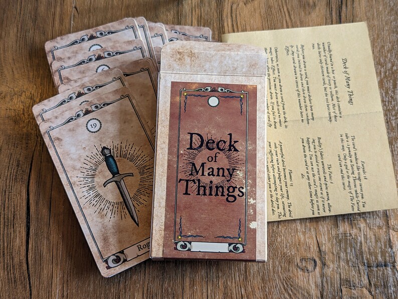 Deck of Many Things Dungeons and Dragons Game Prop - Etsy