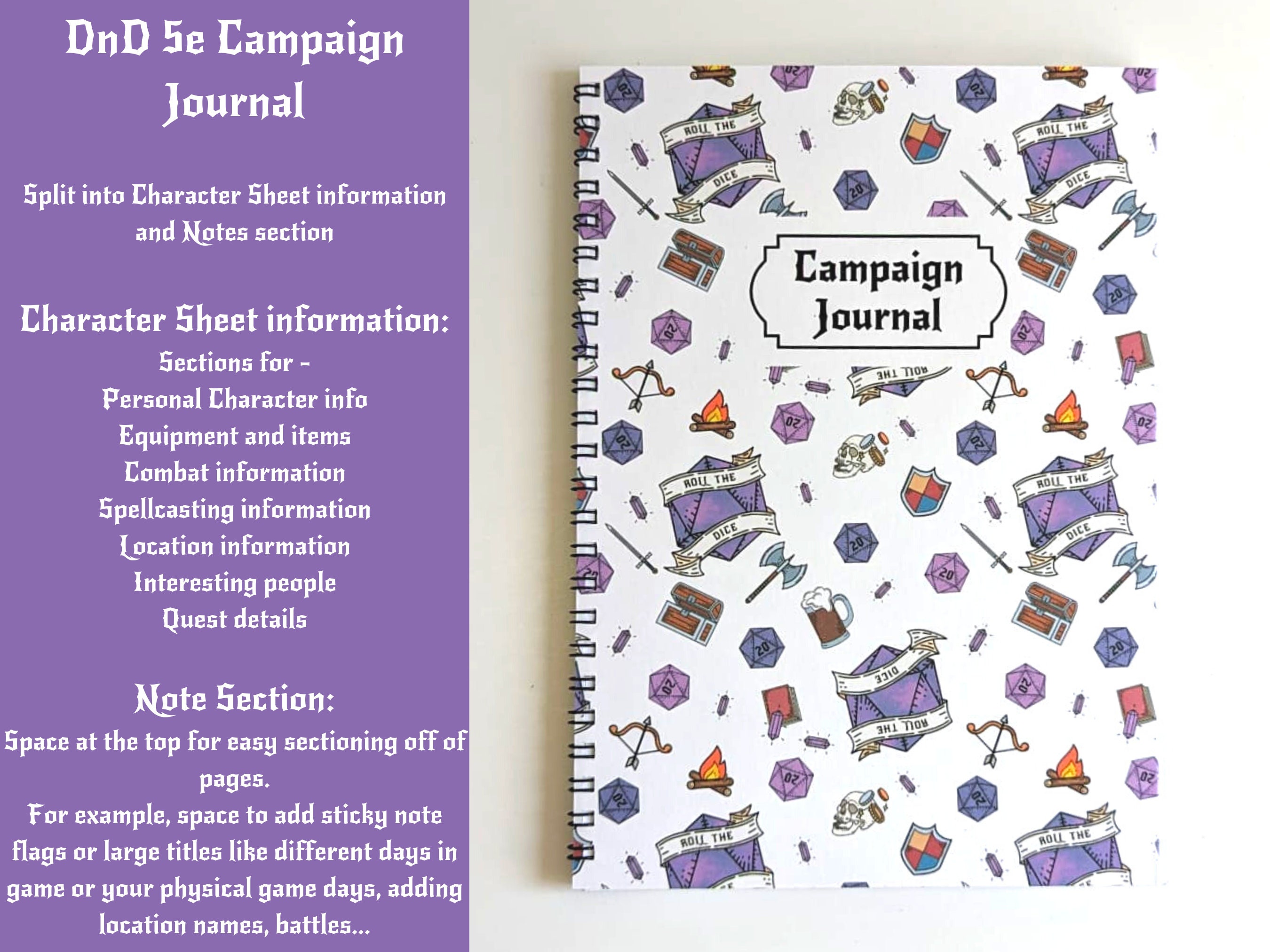 Dungeons and Dragons Campaign Journal Dnd Notebook D&D Campaign Journal