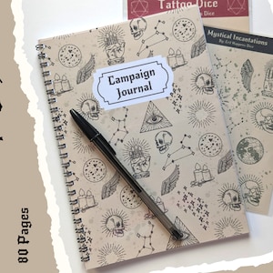 Dungeons and Dragons Campaign Journal DnD Notebook D&D Campaign Journal DnD 5e Gift for Player Character Journal Character Sheet
