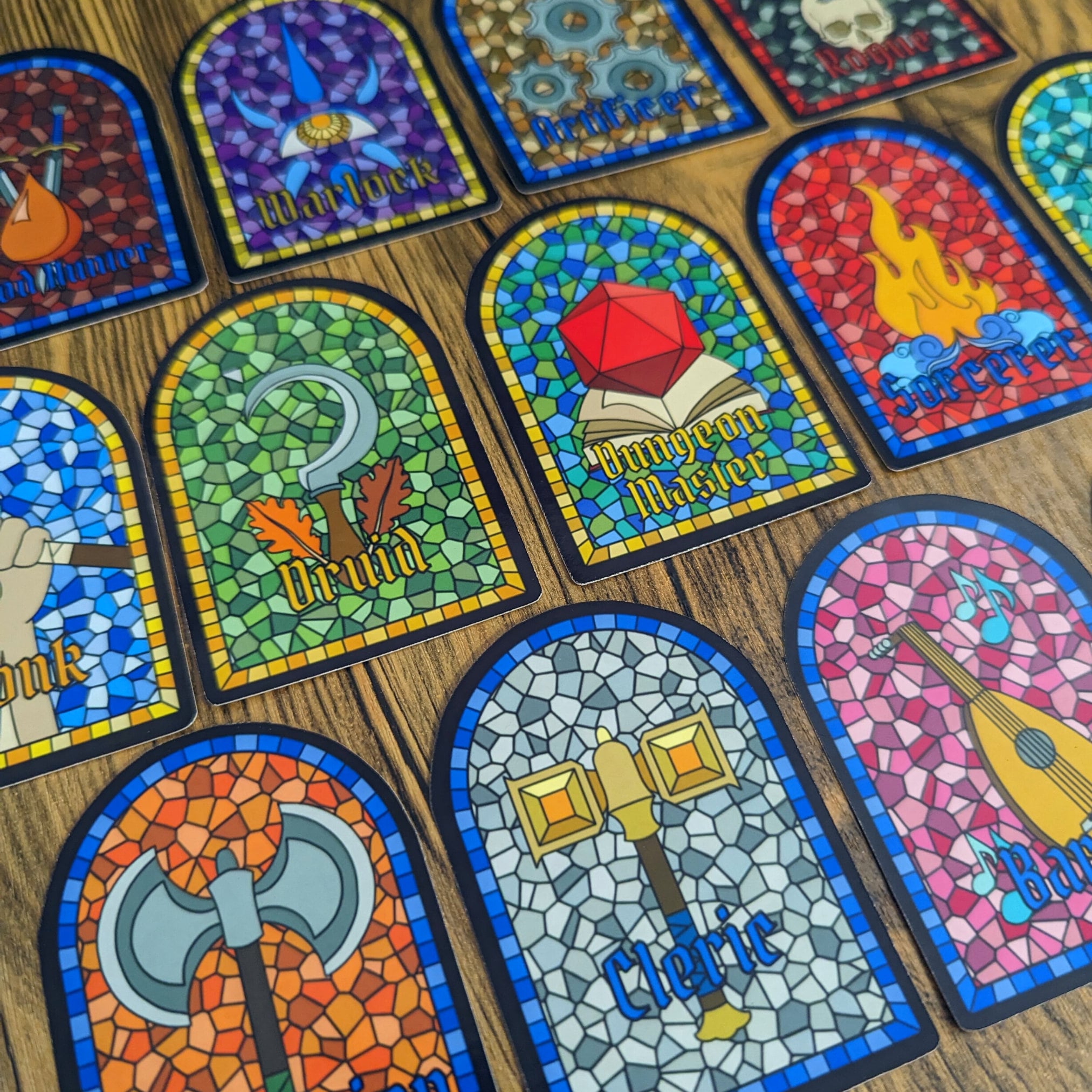 Dnd Class Sticker Stained Glass Decal Sticker Dungeons and Etsy