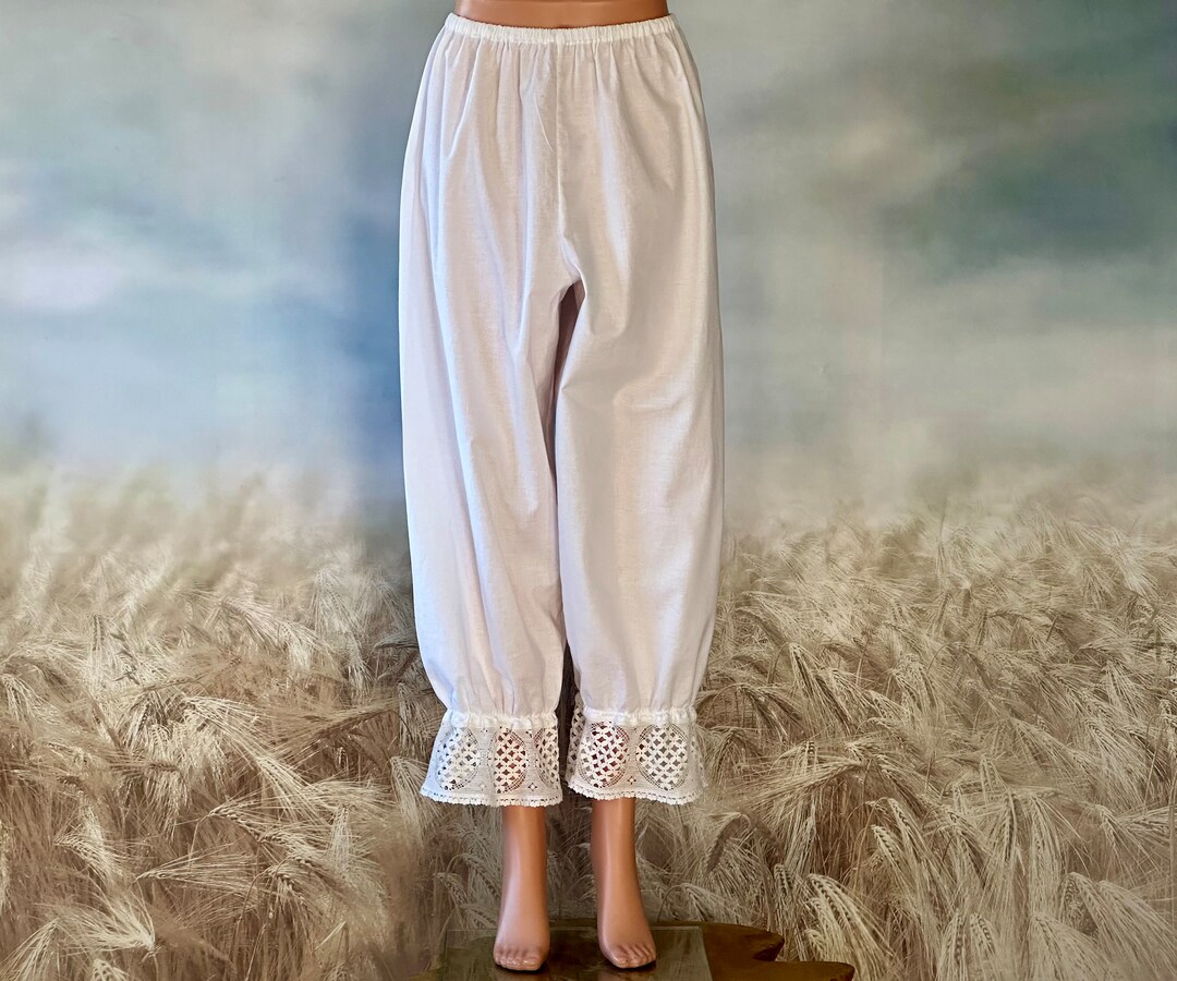 Women's Bloomers Prairie Core Pajama Pants Knickers Pantaloons Cotton Handmade Quality Fabric