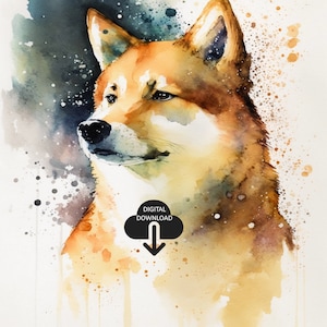 Abstract Shiba Inu Art