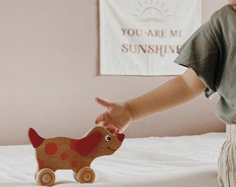 Wooden Dog Toy: Handmade Montessori Sensory Toy for Toddlers