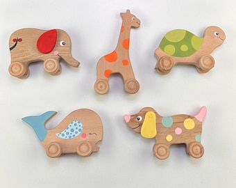 Handmade Wooden Animal Toys: Montessori Sensory Set (5 Pieces)