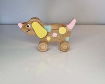 Handmade Wooden Animal Toys: Montessori Sensory Dog Toy