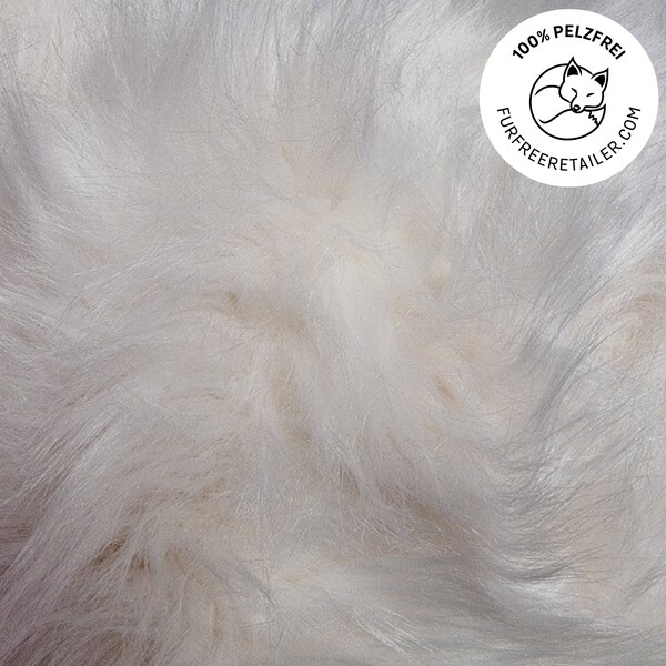 Faux Fur Fabric Shaggy Fluffy - Ivory Ivory | Costume Cosplay Creative | Width 150cm