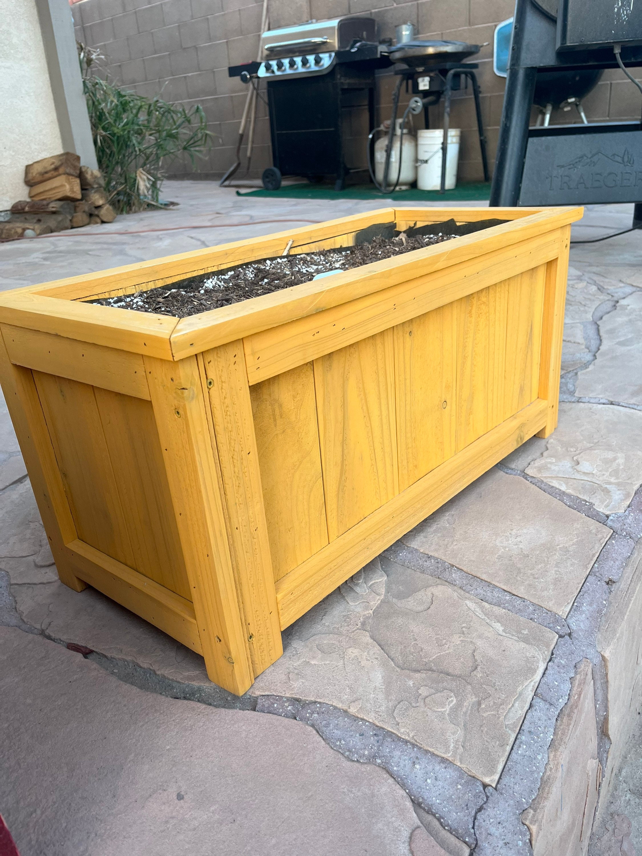Cedar Rectangular Planter Box Etsy UK