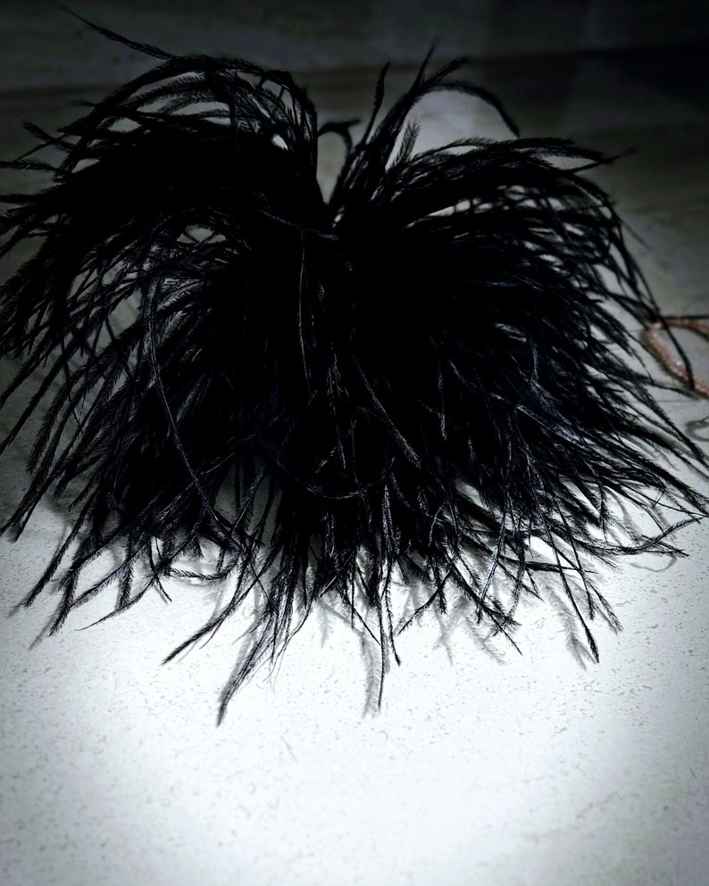 Extra large xl 34cm ostrich feather brooch black, ecru , pink beige brooch ostrich feathers fascinator, ostrich Gatsby , burlesque, 1920 zdjęcie 10