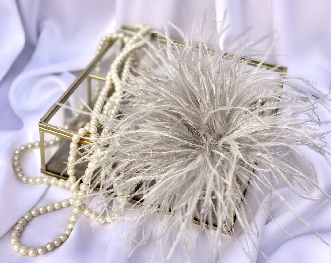 Broche En Plume D'autruche 8-10 Cm - Clip Et épingle, élégant Pour Mariage, Fête Ou Robe De Soirée