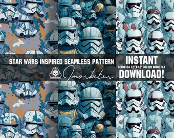 Stormtroopers Seamless Pattern - Anime Star Wars Inspiriert (JPG Digital Download)