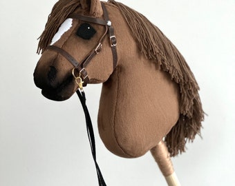 Brown hobbyhorse. Made from high-quality velboa/minky fabric. Perfect for jumpers