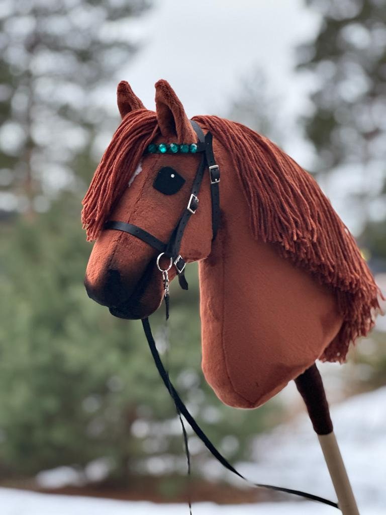 Handmade Velboa Hobbyhorse: Copper Mane, White Mark - Made by