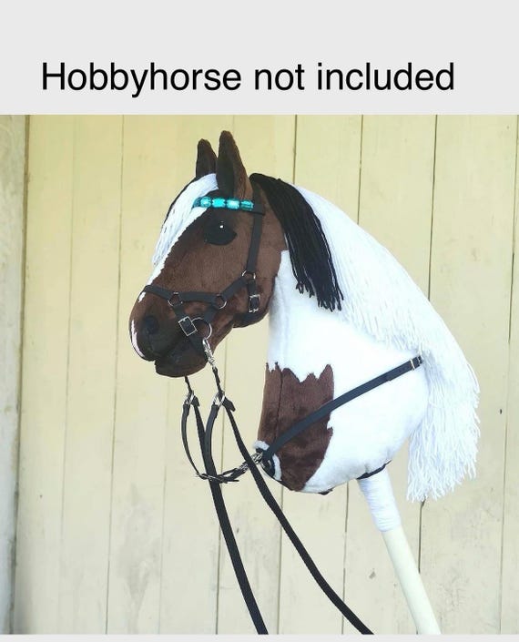 Hobbyhorse Bridle Set: Leather Martingale and  Reins. Hobbyhorse NOT included.