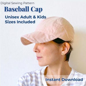 Baseball Cap Sewing Pattern – PDF Download | Unisex Adult & Kids Sizes Adjustable Fit
