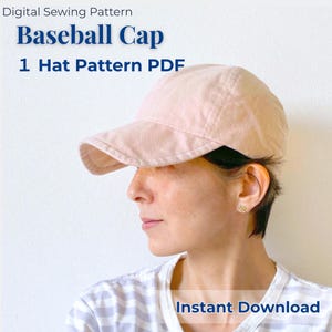 Baseball Cap Sewing Pattern – PDF Download | Unisex Adult & Kids Sizes Adjustable Fit