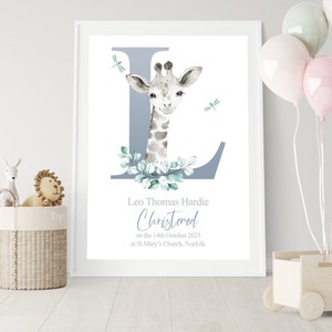 Personalised Christening Gift For Boy, Christening Keepsake for Baby Boy, Baptism Gift for Godson, Boys Christening Print, Gift For Godson