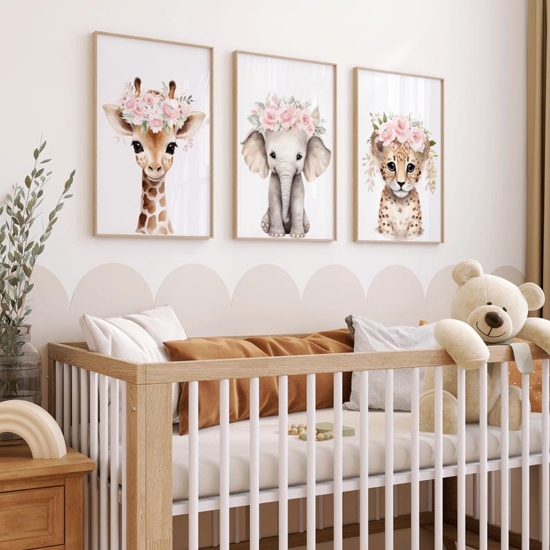 Safari floral animals for girls