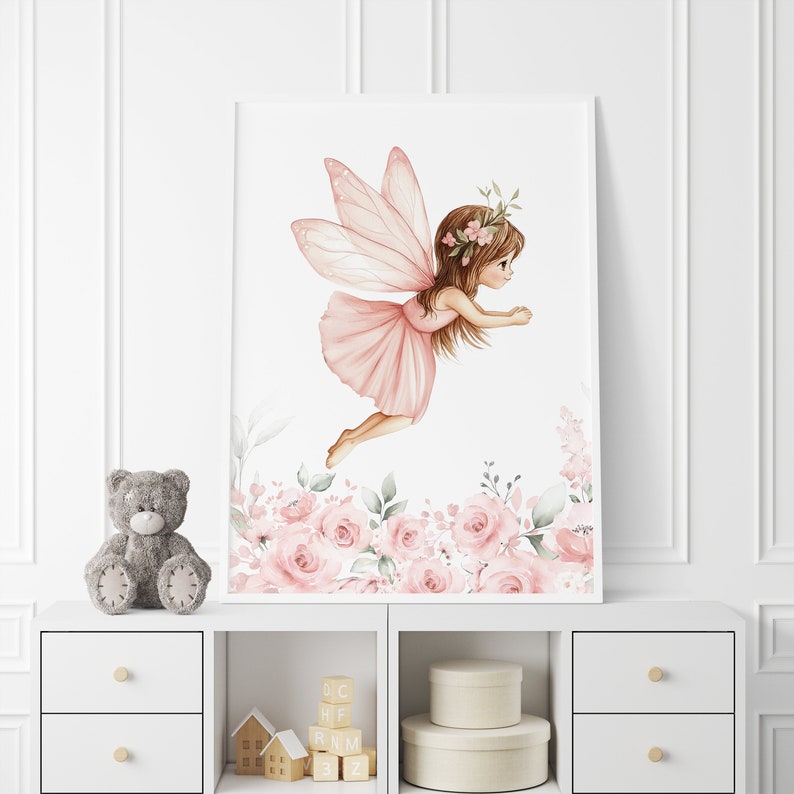Personalised Fairy Garden Prints for Little Girls Bedroom, Nursery