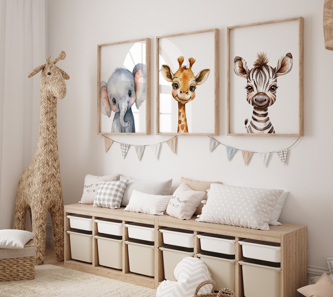 Safari Animal Nursery Prints: Set of 3 Jungle Posters - Etsy