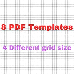 Graph Paper Quad Ruled 4 grid sizes 1/5 inch, 1/4 inch 1/3 inch, 1/2 inch US Letter size 8.5 × 11 inches Printable 8 PDFs multiple grids KDP