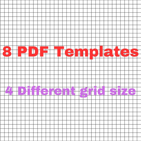 Graph Paper Quad Ruled 4 grid sizes 1/5 inch, 1/4 inch 1/3 inch, 1/2 inch US Letter size 8.5 × 11 inches Printable 8 PDFs multiple grids KDP
