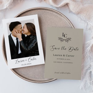 Modern Save the Date Template, Photo Save the Date Invite, Upload Your Photo, Digital, Instant Download, Simple Minimal Save the Date