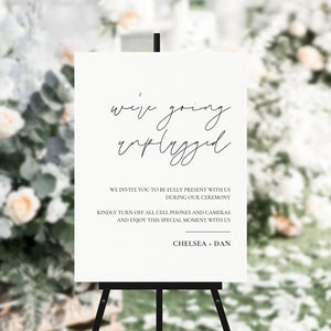 Unplugged Zeremonie Hochzeit Zeichen Vorlage, minimalistische Hochzeit kein Handy Zeichen, Hochzeit Zeichen, printable,