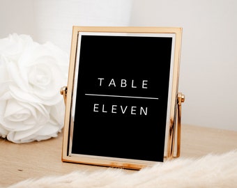 Wedding Table Numbers,Modern Minimalist Table Numbers,Wedding Printable Table Number,Editable,Table Number Card Template,Simple Table Number