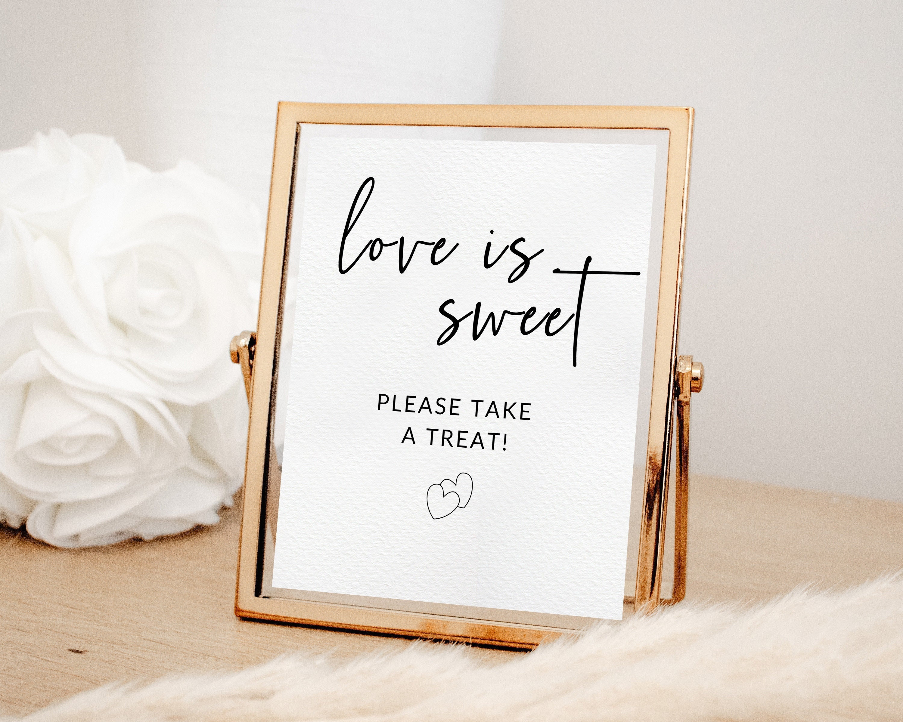 Love is Sweet Sign Printable, Modern Minimalist Wedding Favor Sign, Please Take a Favor,dessert ...