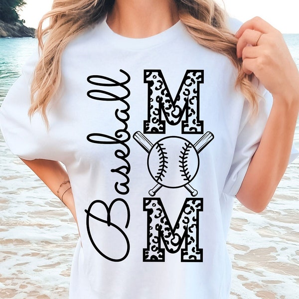 Baseball Mom Svg, Baseball Mama Shirt Design, Baseball Svg Files for Cricut - Cut File, Baseball Vector Clipart,Leopard Shirt Print