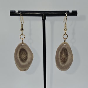 Antler Drop Earrings - medium, gold wire