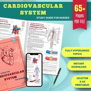 Cardiovascular System Nursing Note Bundle | Heart Anatomy & Cardiac Study Guide | 65+ Pages | Nursing School Resource | Instant PDF Download