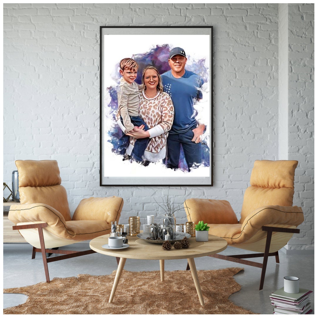 Custom Portrait, Family Portrait, Cartoon Portrait, Valentines Day ...