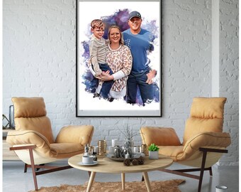 Anpassat porträtt, familjeporträtt, tecknat porträtt, alla hjärtans dag, porträtt, parteckning, personligt porträtt, present