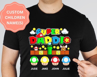 Custom Super Daddio Tshirt, Fathers Day Gift, Gamer Daddy Shirt, Gifts For Dad, Dad Gift From Daughter, Birthday Gift From Son, Cute dad tee