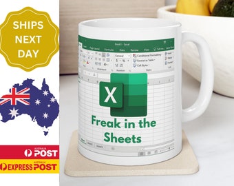 Freak In The Sheets Mug, Funny Excel Spreadsheet Coffee Mug, Perfect Gift For Accountants Data Analyst & CPA's, Coworker Retirement Gift