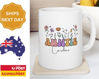 Auntie Wildflower Mug: Aunt Christmas/Birthday Gift