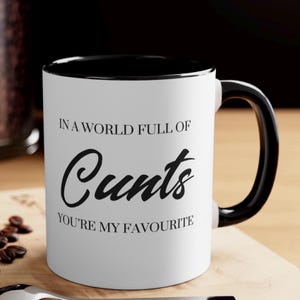 Funny Mug Gift, Friendship Gift, Rude Coffee Mug, In a world full of c*nts you're my favourite mug, workmate, boyfriend, best friend 00186